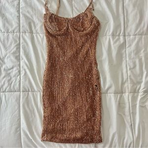Fashion nova Mini gold sequin dress
